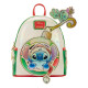 Loungefly Lilo & Stitch - Stitch & Scrump Iridescent Holiday Ornament 10" Faux Leather Mini Backpack