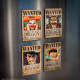 One Piece Fridge Magneet 4-Pack Wanted