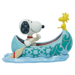 Jim Shore - Snoopy And Woodstock In A Canoe