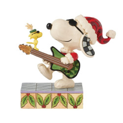 Jim Shore - Rock 'n' Roll Duo (Snoopy & Woodstock Christmas Rock) - Pean