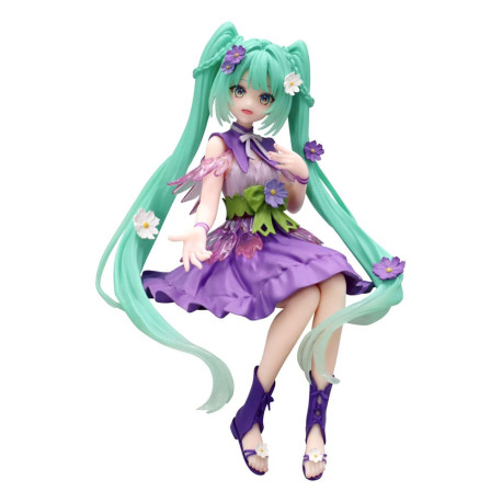 Hatsune Miku Noodle Stopper PVC Statue Flower Fairy Cosmos Purple Color Ver. 14 cm
