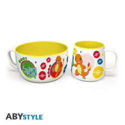 Pokemon - Breakfast Set Mug + Bowl - Pikachu & Kanto Starters