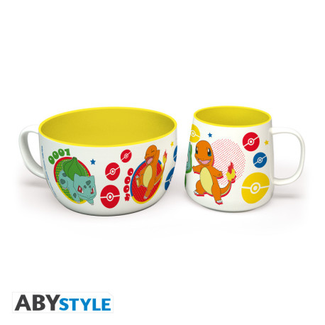 Pokemon - Breakfast Set Mug + Bowl - Pikachu & Kanto Starters