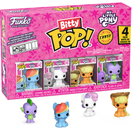 My Little Pony - Rainbow Dash, Sweetie Belle, Applejack & Spike Bitty Pop! Vinyl Figure 4-Pack