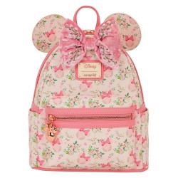 Loungefly Disney - Minnie Mouse Floral 10" Faux Leather Mini Backpack