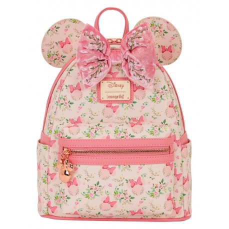 Loungefly Disney - Minnie Mouse Floral 10" Faux Leather Mini Backpack