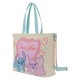 Loungefly Lilo & Stitch - Stitch & Angel True Love 9" Faux Leather Convertible Tote Bag
