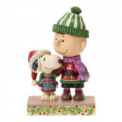 Pre-Order Cosy Christmas Pals (Snoopy And Charlie Christmas Jumpers) Peanuts by Jim Shore