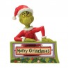 Pre-Order The Grinch With Rotating Sign - The Grinch By Jim Shore