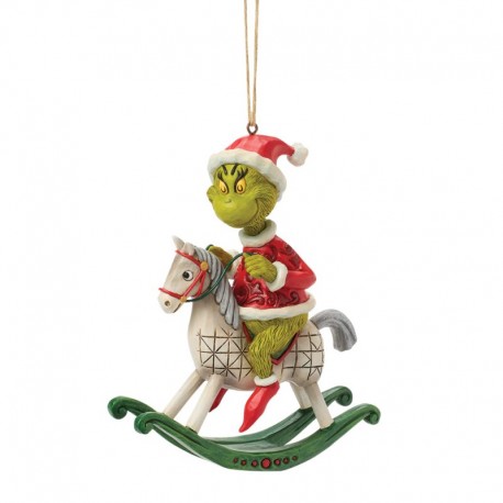 Pre-Order The Grinch On Rocking Horse Hanging Ornament - The Grinch By Jim Shore
