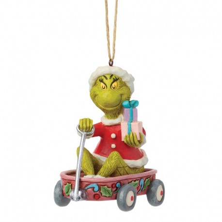 Pre-Order The Grinch In Wagon Hanging Ornament - The Grinch By Jim Shore