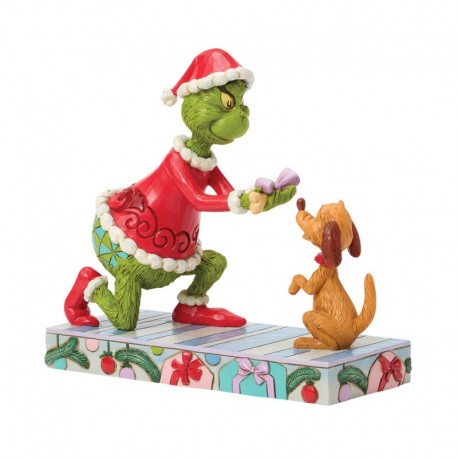 Pre-Order The Grinch Giving Max A Bone - The Grinch By Jim Shore