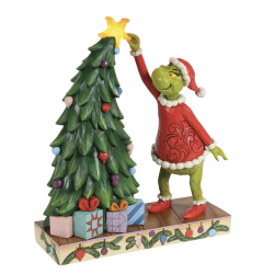 Pre-Order Grinchy Pulling Tree Star Figurine - Grinch By Jim Shore