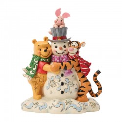 Pre-Order A Chilly Creation (Pooh And Friends Hugging Snowman) By Disney Traditions