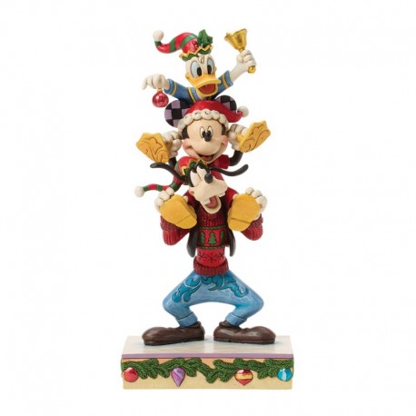 Pre-Order A Holiday Pile Up (Mickey, Donald And Goofy Stacked) By Disney Traditions