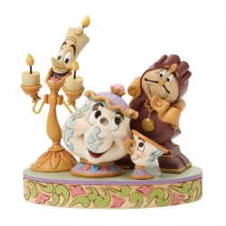Pre-Orders Lumiere, Mrs Potts, Cogsworth And Chip By Disney Traditions