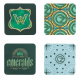 Wicked - Set of 4 Wicked Emerald City Coasters with Metallic Finish and Embossed Details