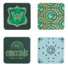 Wicked - Set of 4 Wicked Emerald City Coasters with Metallic Finish and Embossed Details