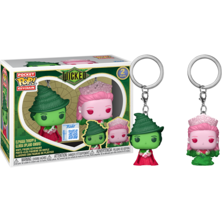 Wicked (2024) - Elphaba Thropp & Glinda Upland (Ombre) Pocket Pop! Keychain 2-Pack