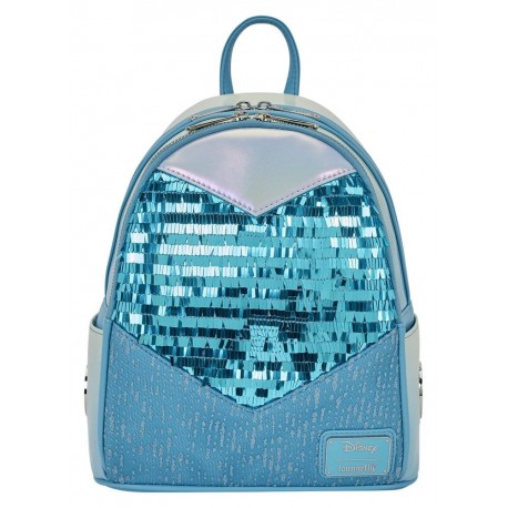 Loungefly Frozen - Elsa Glitter Sequin Cosplay 10" Faux Leather Mini Backpack