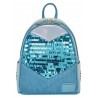 Loungefly Frozen - Elsa Glitter Sequin Cosplay 10" Faux Leather Mini Backpack