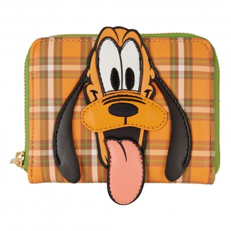 Loungefly Disney - Pluto 95th Anniversary Plaid 4” Faux Leather Zip-Around Wallet