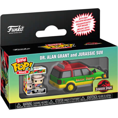 Jurassic Park - Dr. Alan Grant & Jurassic SUV Bitty Pop! Ride Vinyl Figure
