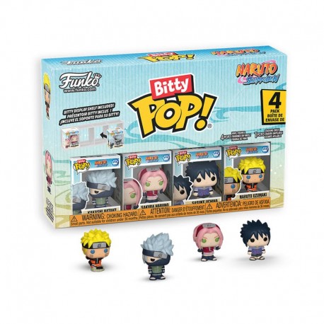 Naruto: Shippuden - Kakashi Hatake, Sakura Haruno, Sasuke Uchiha & Naruto Uzumaki Bitty Pop! Vinyl Figure 4-Pack