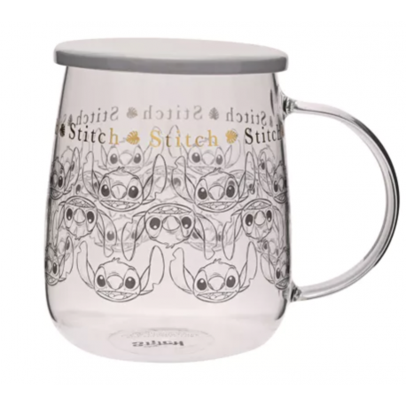 Disney Classic Collectable Glass Mug With Lid - Stitch
