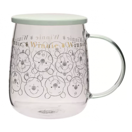 Disney Classic Collectable Glass Mug With Lid - Winnie