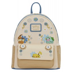 Loungefly Pokemon - Floral 10" Faux Leather Mini Backpack