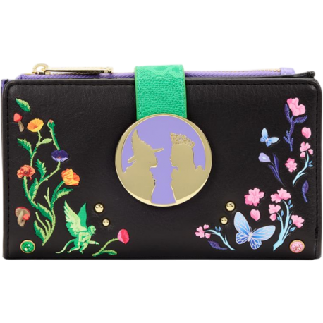 Loungefly Wicked (2024) - Glinda & Elphaba Floral & Lace 4" Faux Leather Flap Wallet