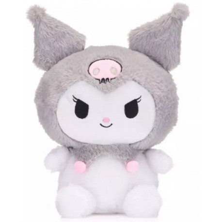 Sanrio - Kuromi (Lichtgrijs) Hello Kitty Fluffy Knuffel 30 cm