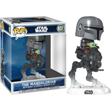 Funko Pop 837 The Mandalorian with Grogu in Imperial Remnant AT-RT (Deluxe), Star Wars
