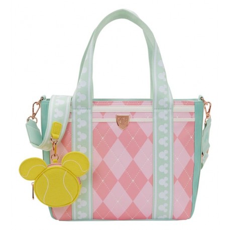 Loungefly Mickey & Friends - Tennis 11" Faux Leather Tote Bag with Coin Bag