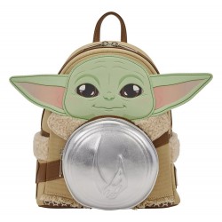Loungefly Star Wars: The Mandalorian - Grogu & Anzellan 10" Faux Leather Mini Backpack