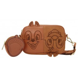 Loungefly Chip 'n' Dale - Crossbody 7" Faux Leather Sling Bag with Coin Bag
