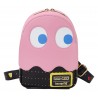 Loungefly Pac-Man - Pinky Ghost Glow-in-the-Dark 8" Faux Leather Crossbody Sling Bag