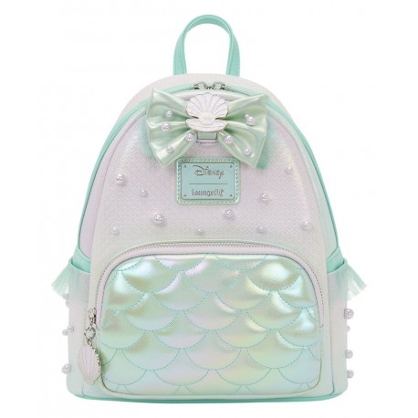 Loungefly The Little Mermaid (1989) - Iridescent Pearl 10" Faux Leather Mini Backpack