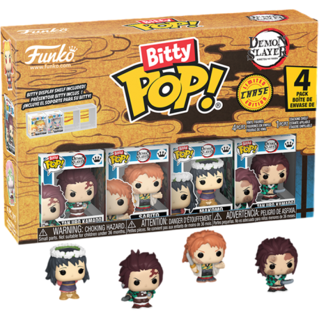 Demon Slayer - Tanjiro Kamado, Sabito, Makomo & Mystery Bitty Pop! Vinyl Figure 4-Pack