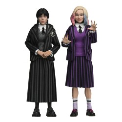 NECA Wednesday Action Figures 2 Pack Wednesday Addams (Nevermore Uniform) and Enid 20 cm