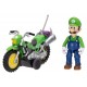 The Super Mario Galaxy Movie Action Figure with Pull Back Motorcycle Luigi 6 cm