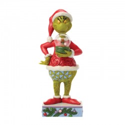 Jim Shore - The Grinch Holding Dry Dome With Max Figurine