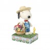Pre-Order - Snoopy Flower Basket Figurine - Peanuts By Jim Shore