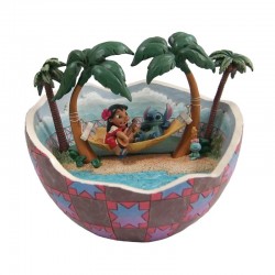 Pre-Order - Lilo Stitch Coconut Movie Moment Figurine By Disney Traditions