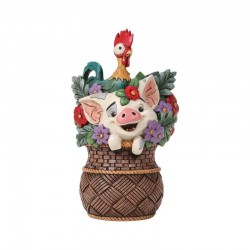 Pre-Order - Pua And Hei Hei Flower Basket Figurine By Disney Traditions