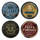 Fast & Furious Onderzetters 4-Pack Vintage Style