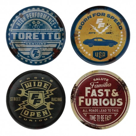 Fast & Furious Onderzetters 4-Pack Vintage Style