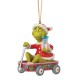 Jim Shore - The Grinch In Wagon Hanging Ornament
