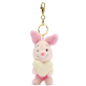 Disney Japan Piglet with Heart Small Soft Toy Keyring, Winnie the Pooh - 8cm